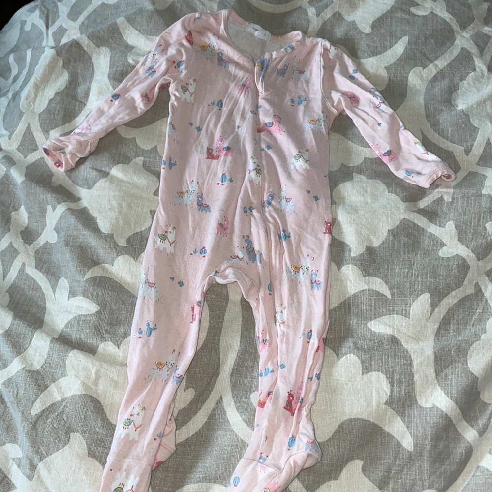Angel dear llama one piece zipper pajamas